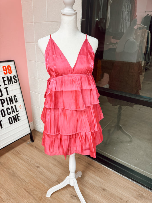 Tiered pink dress
