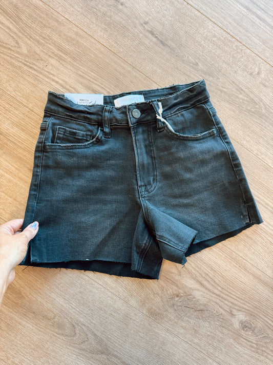 Black cut offs with little side slits (with stretch)