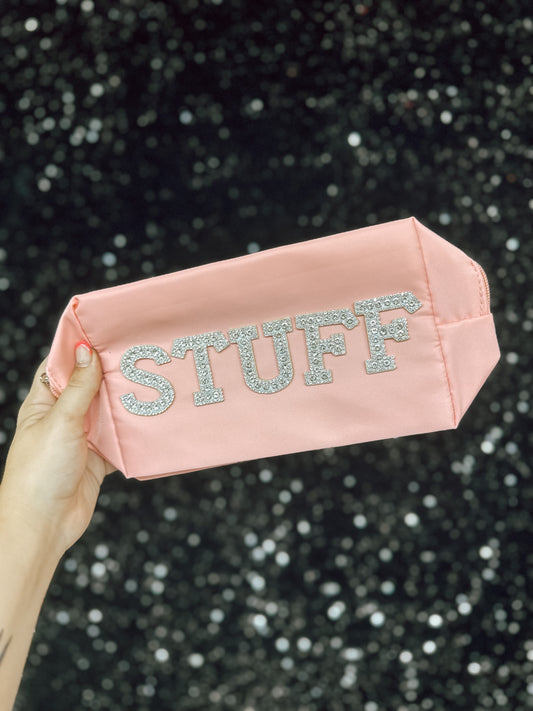 Bling patch STUFF makeup bag (pink)